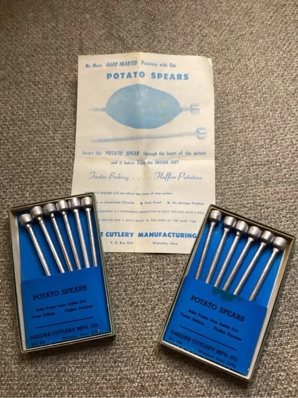 Vintage Gaedke Cutlery Potato Spears Set - 2 boxes of 6